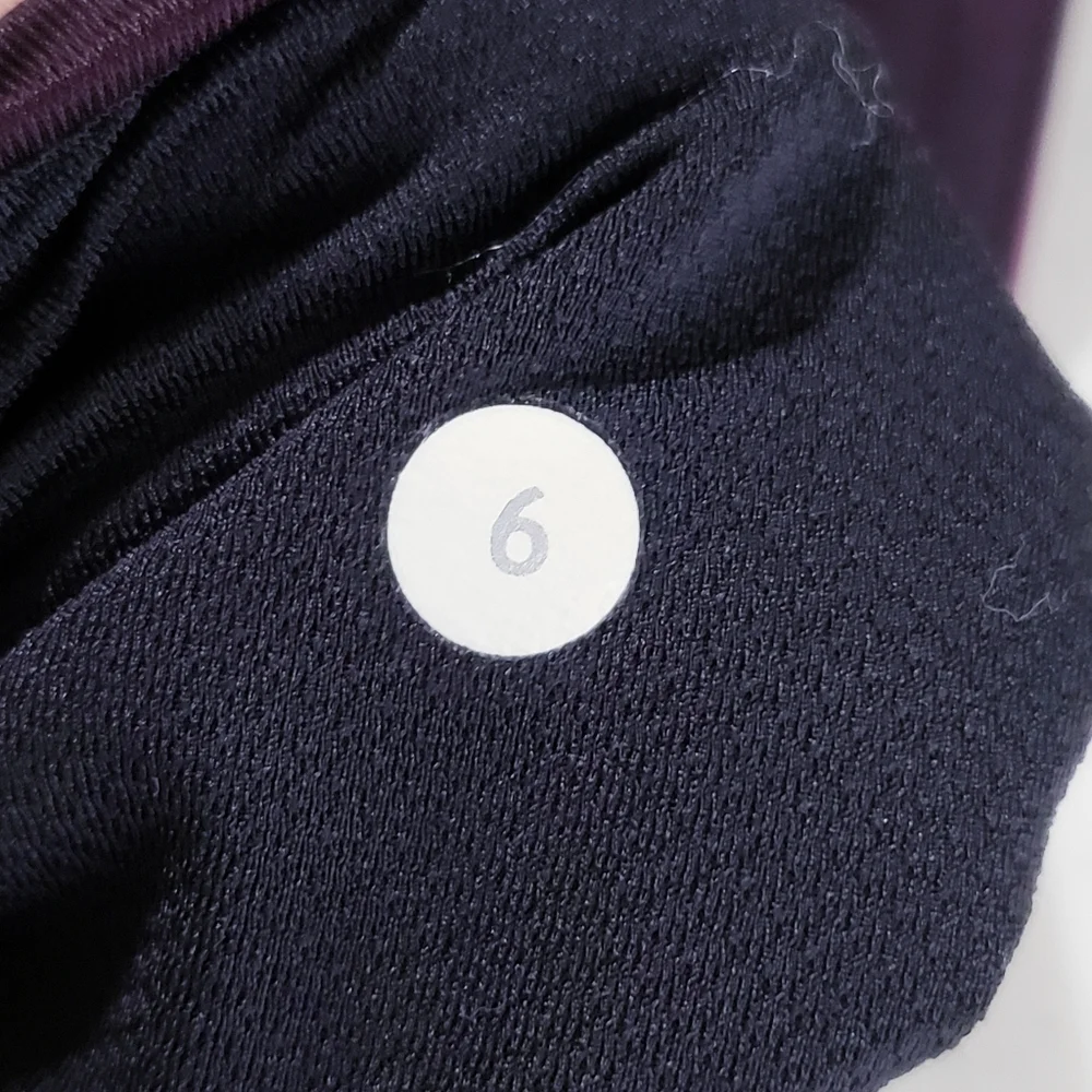 Lululemon‎ All Sport Crop Leggings Purple Black Full On Luxtreme Womens Size 6
